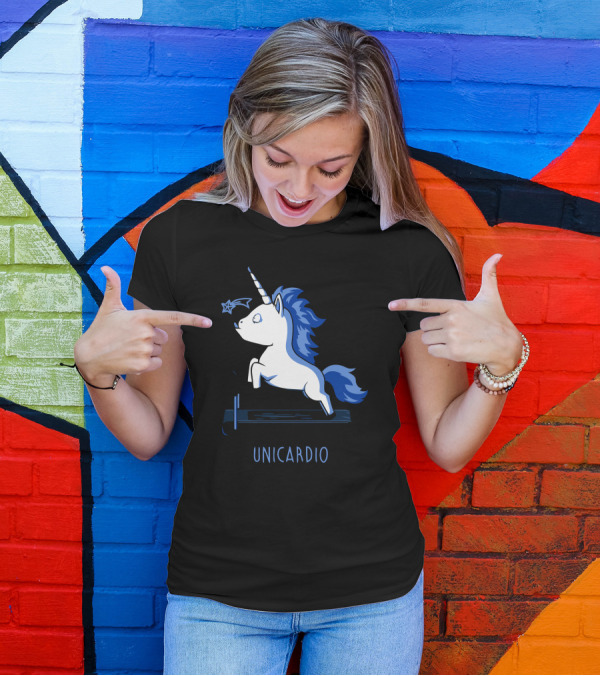 Unicardio Unicorn Treadmill Star Exercise T-Shirt