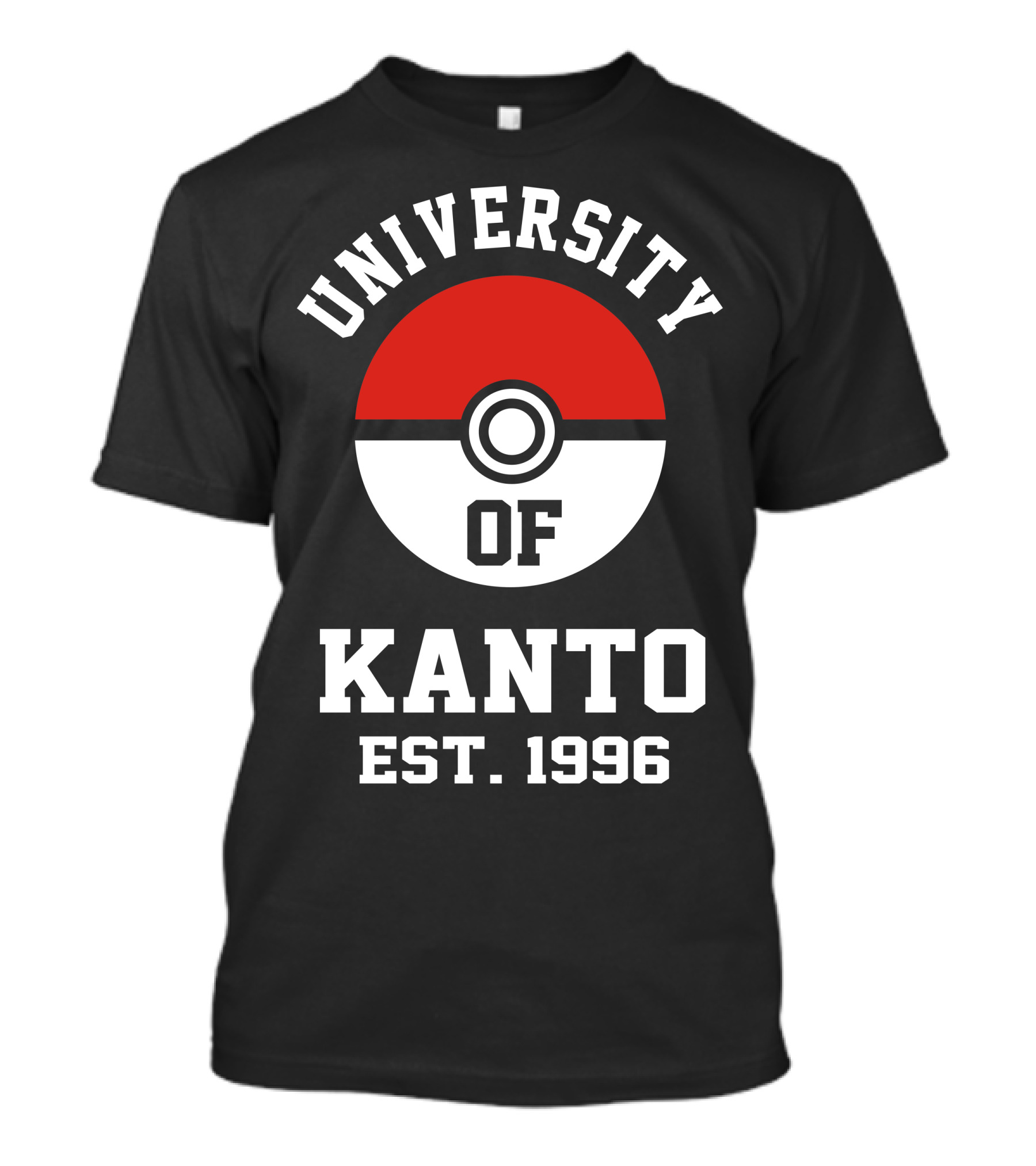 University Of Kanto Est. 1996 Pokeball Badge T-Shirt