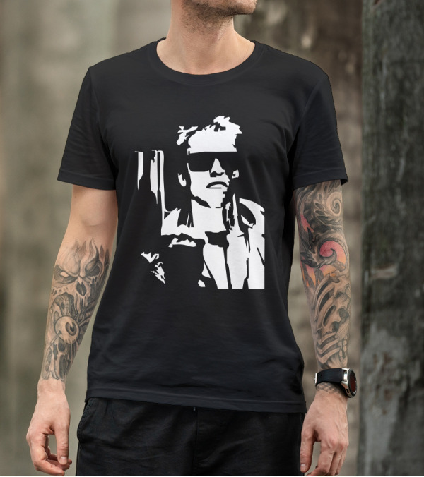 Uomo Terminator Arnold Schwarzenegger Cinema Iconic T-Shirt