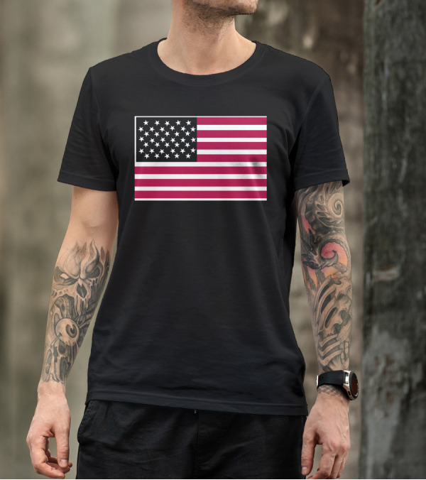 Usa Flag Navy American Patriotic Display T-Shirt