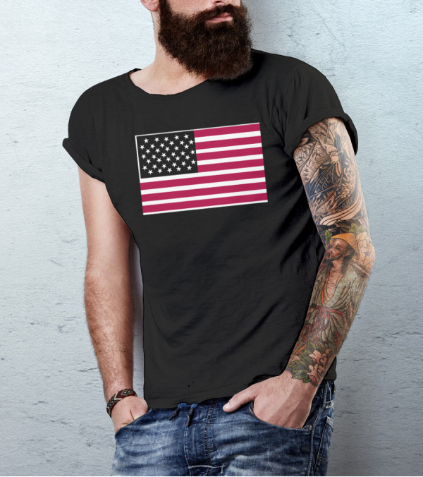 Usa Flag Navy American Patriotic Display T-Shirt