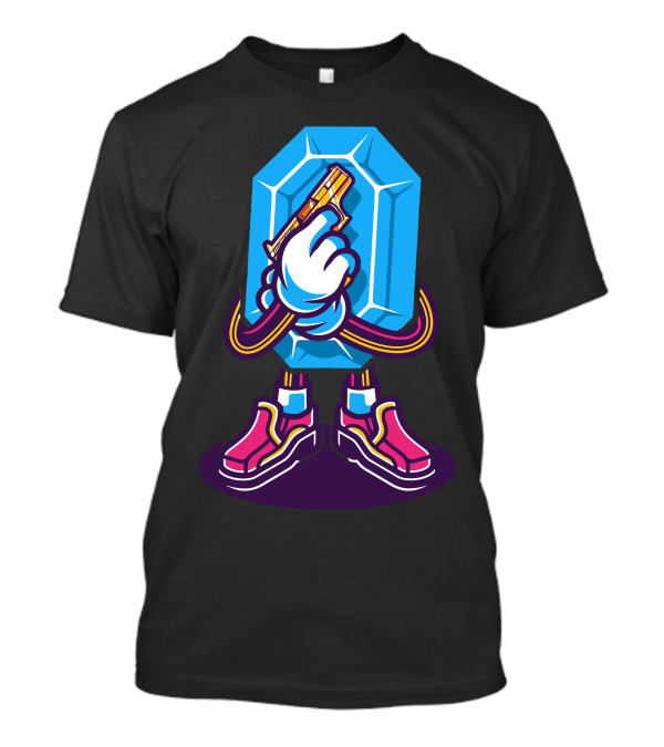 Used To Be Cool Vector Crystal Cartoon Gun Sneakers T-Shirt