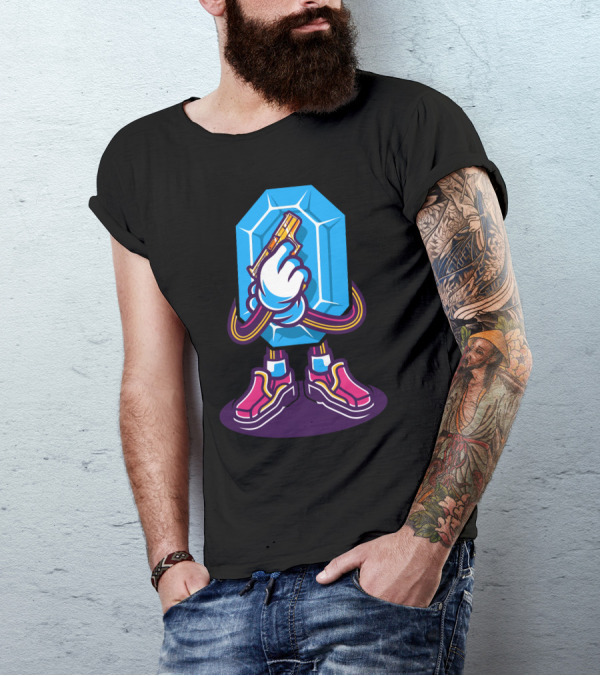 Used To Be Cool Vector Crystal Cartoon Gun Sneakers T-Shirt