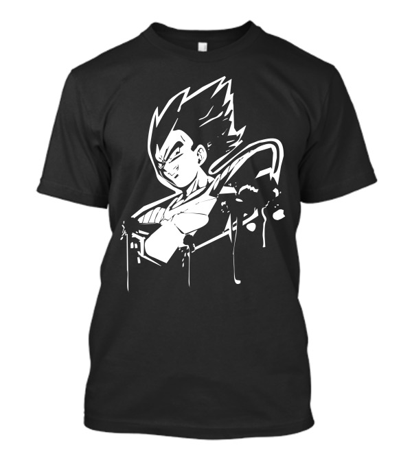 Vegeta Black And White Graphic Dragonball T-Shirt