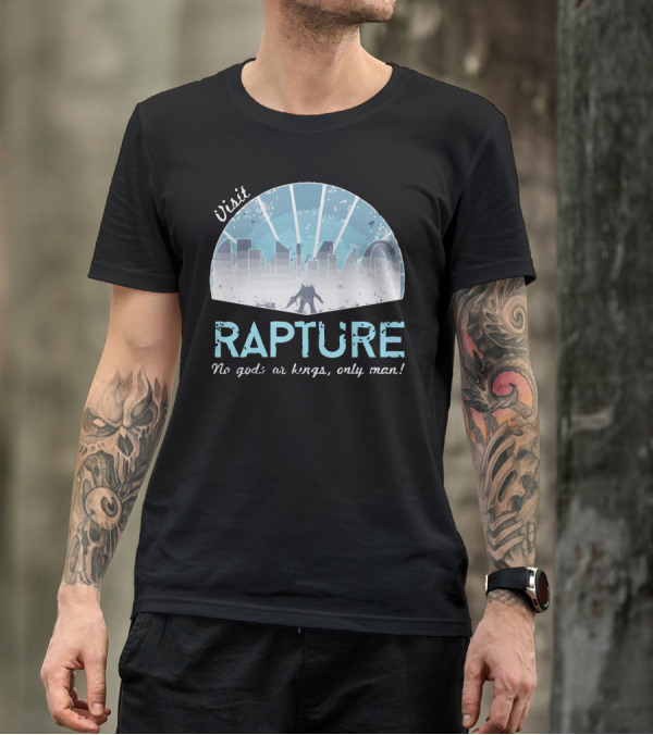 Visit Rapture No Gods Or Kings Only Man BioShock Retro T-Shirt