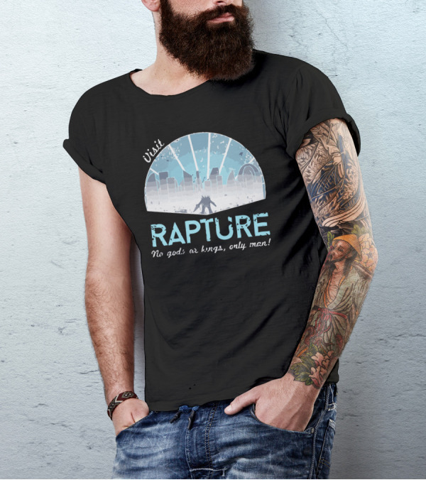 Visit Rapture No Gods Or Kings Only Man BioShock Retro T-Shirt
