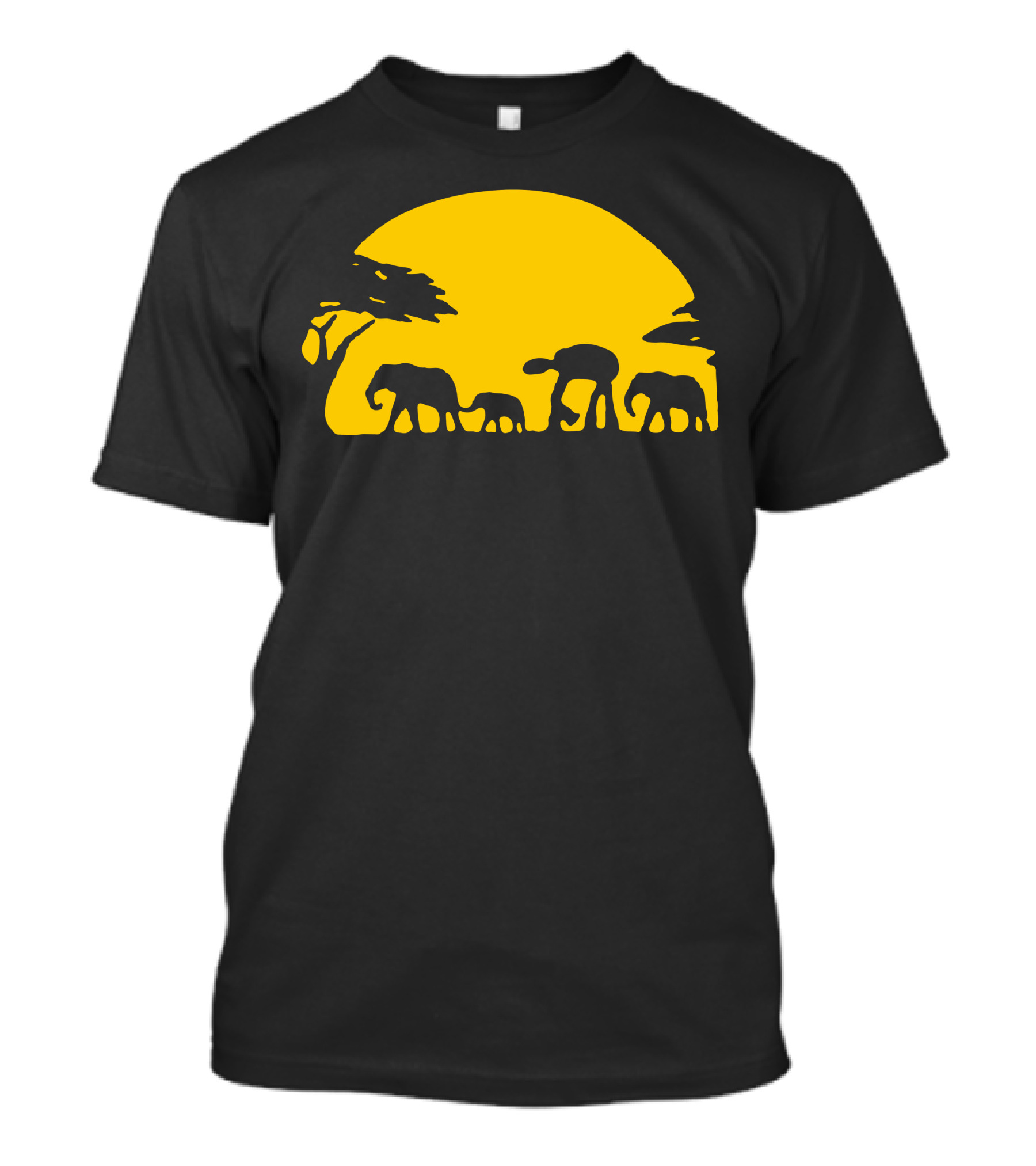 Walker Across African Elephant Safari Sunset T-Shirt