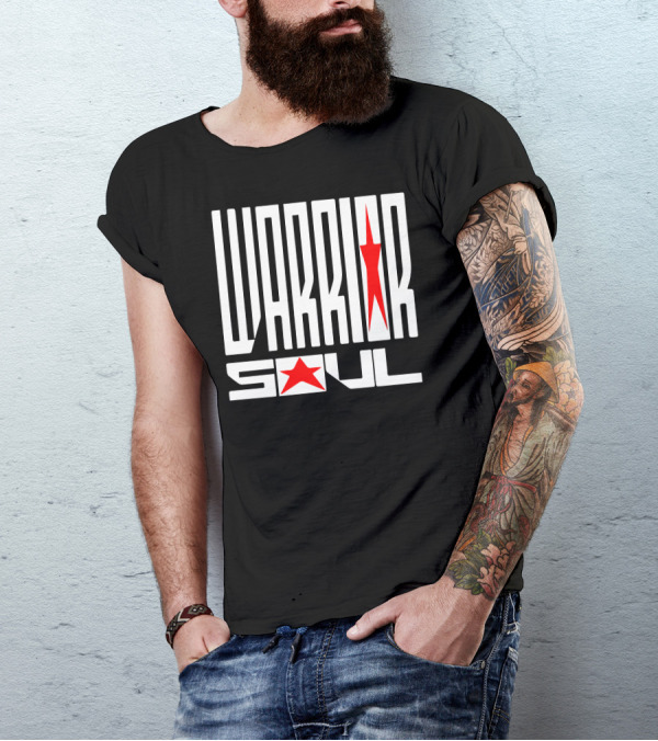 Warrior Soul Star Emblem Bold Typography T-Shirt