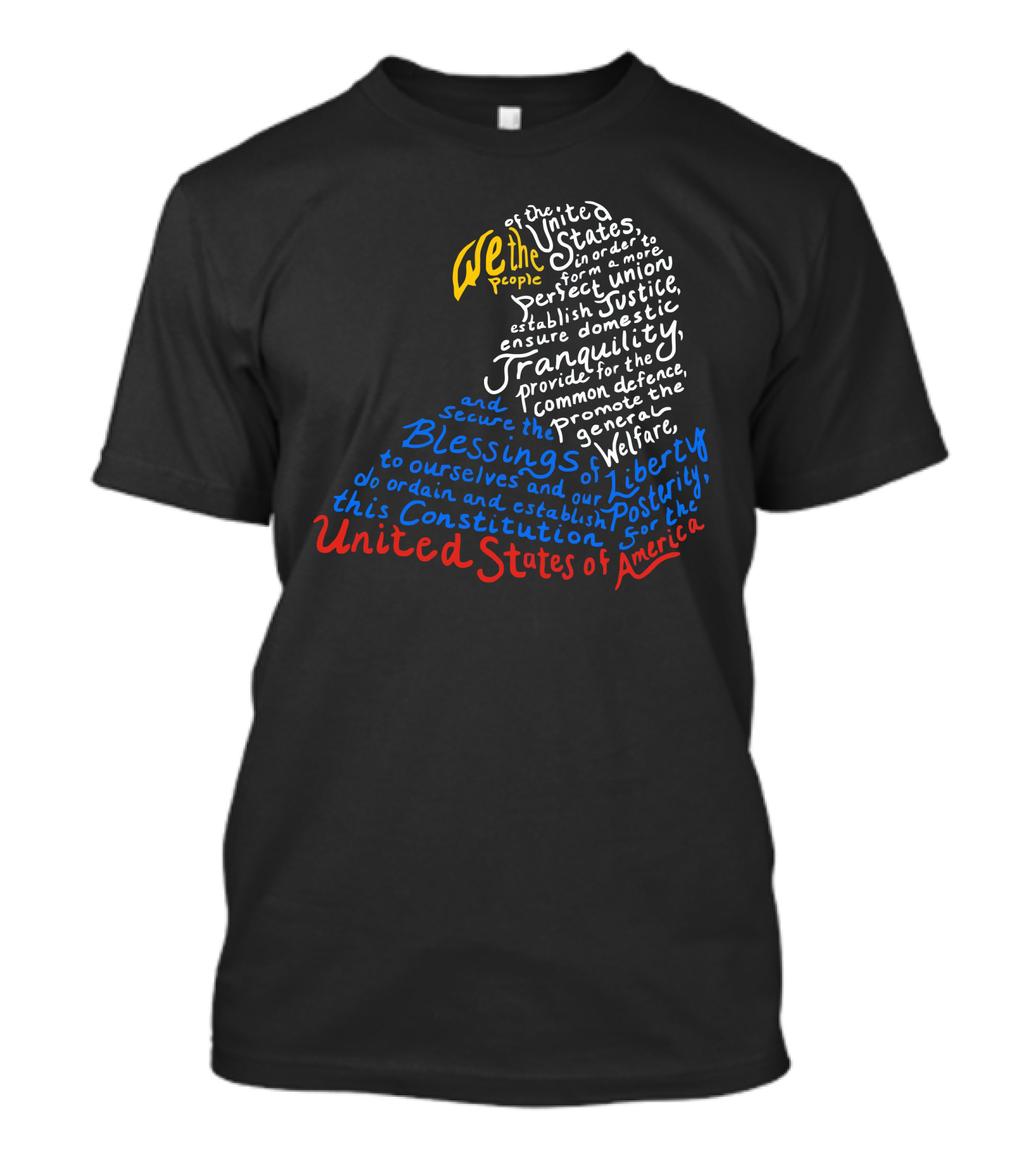 We The People United States Of America Constitution Eagle Typography T-Shirt