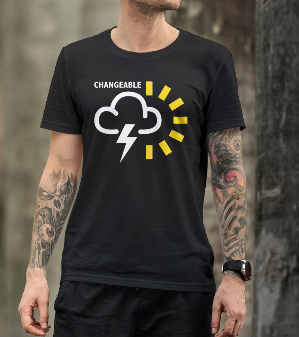 Changeable Weather Forecast Cloud Lightning Sun T-Shirt