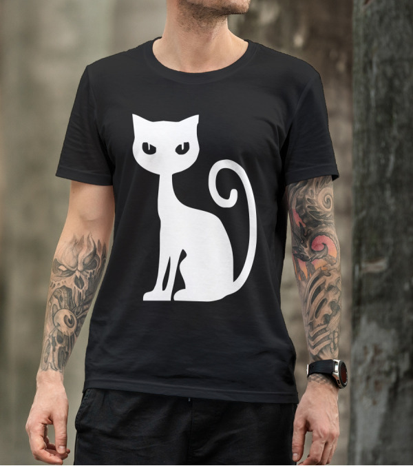 White Cat Silhouette T-Shirt