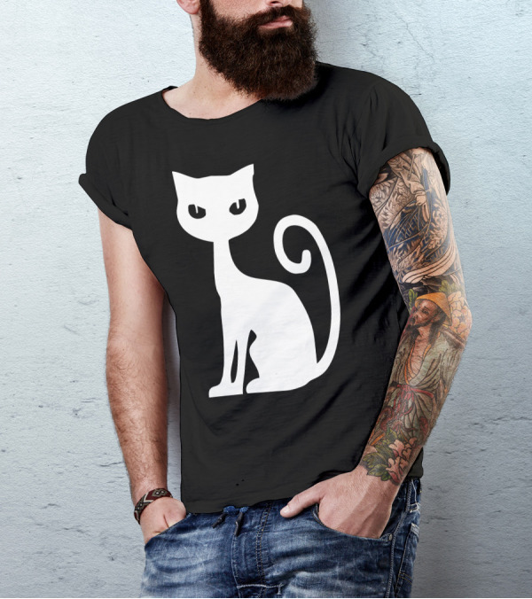 White Cat Silhouette T-Shirt