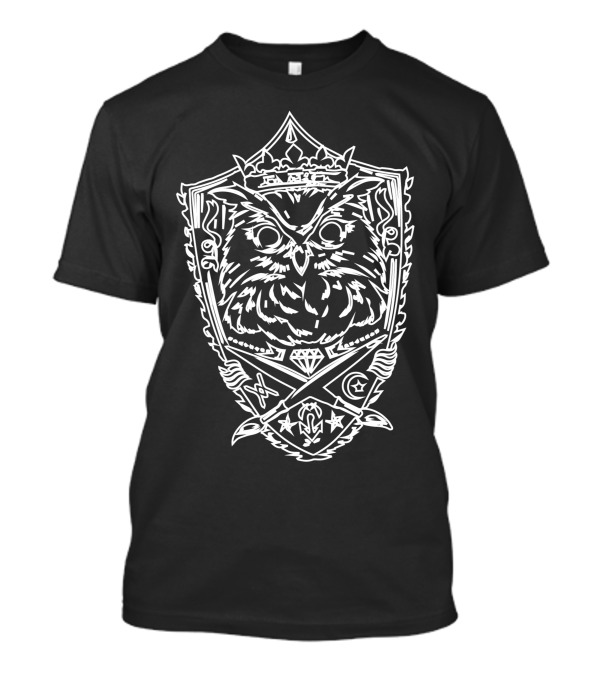 White Owl Kingdom Emblem Giant Bird Crest T-Shirt