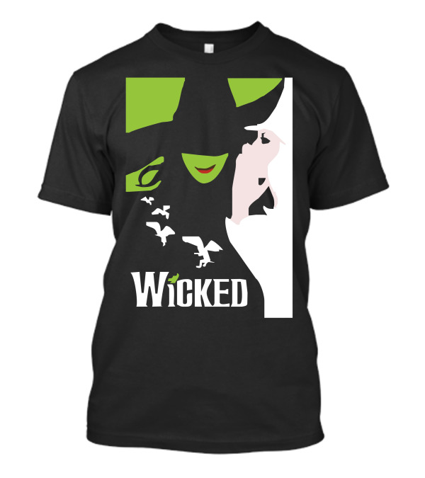 Wicked Broadway Musical Wizard Of Oz Green Witch White T-Shirt