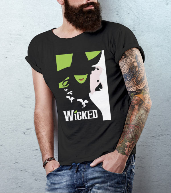 Wicked Broadway Musical Wizard Of Oz Green Witch White T-Shirt