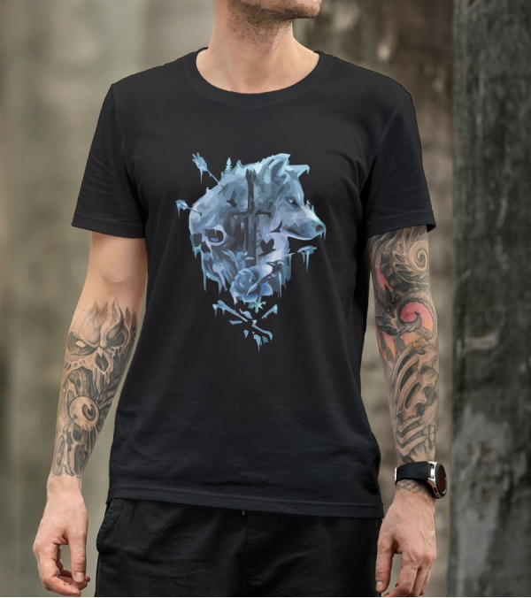 Winter Rose Wolf Icy Dual Face T-Shirt