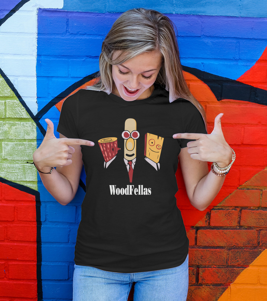 Woodfellas Wood Log Cartoon Characters In Suits T-Shirt