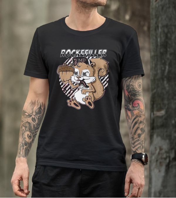 ROCKEFELLER JUMPING SQUIRREL WITH ACORN AND CAP T-Shirt