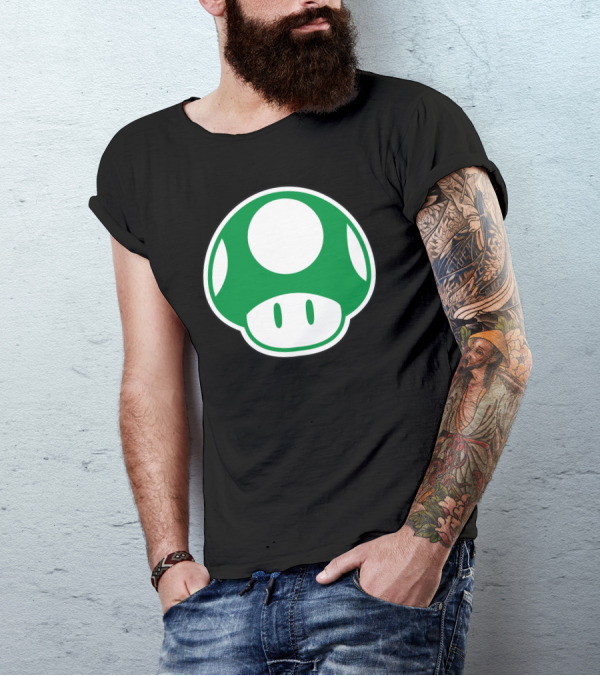 1-Up Green Mushroom Power-Up T-Shirt