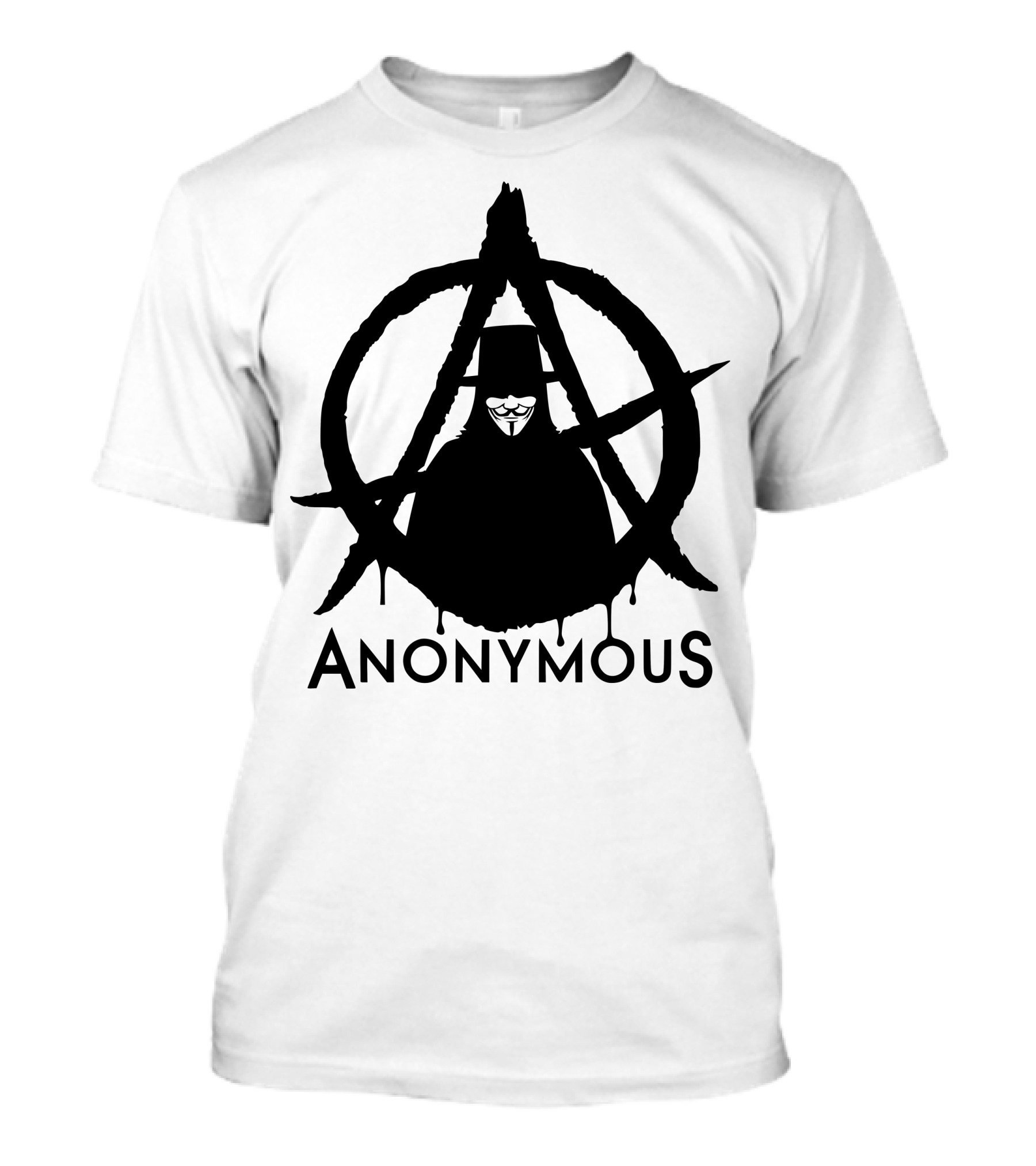 Anarchy Symbol With Guy Fawkes Mask Anonymous T-Shirt