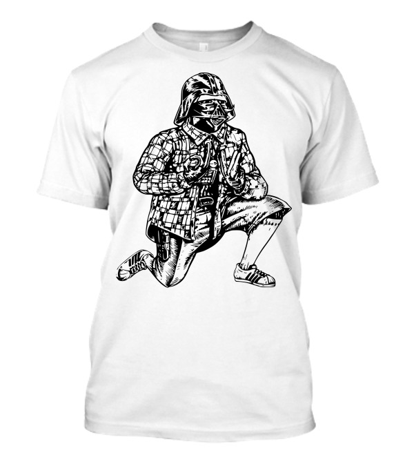 Darth Homie Street Style Kneeling With Peace Signs T-Shirt