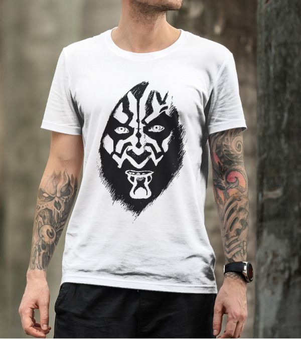 Darth Maul Face Mask Design Star Wars Villain Character T-Shirt