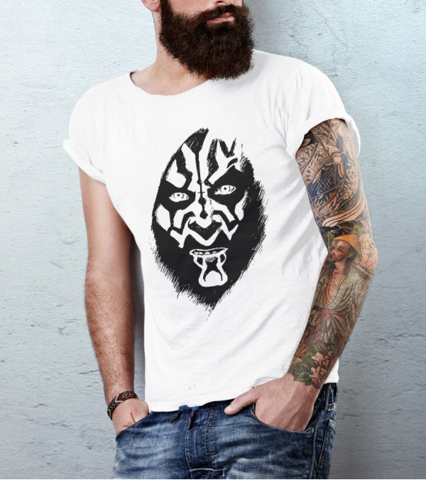 Darth Maul Face Mask Design Star Wars Villain Character T-Shirt