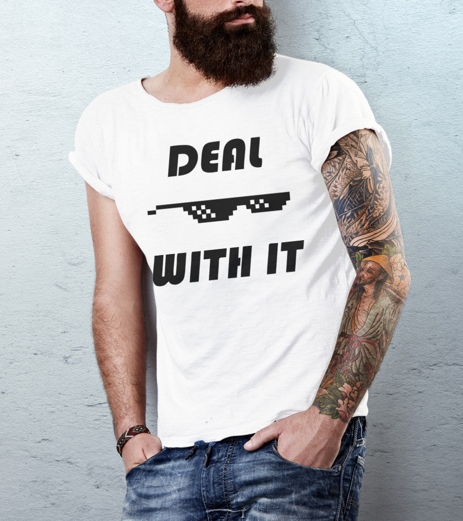 Deal With It Pixelated Sunglasses T-Shirt