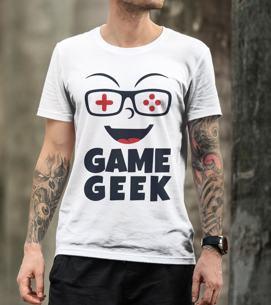 Game Geek Controller Glasses Smile T-Shirt