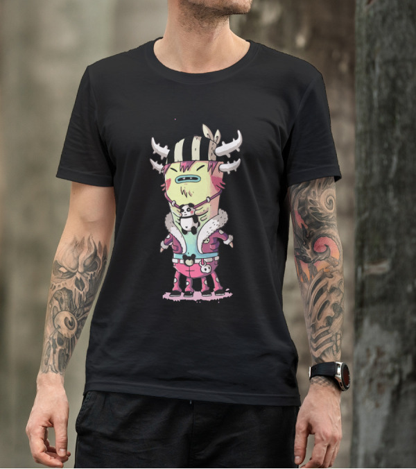 Jackton Unique Character With Striped Hat And Horns T-Shirt