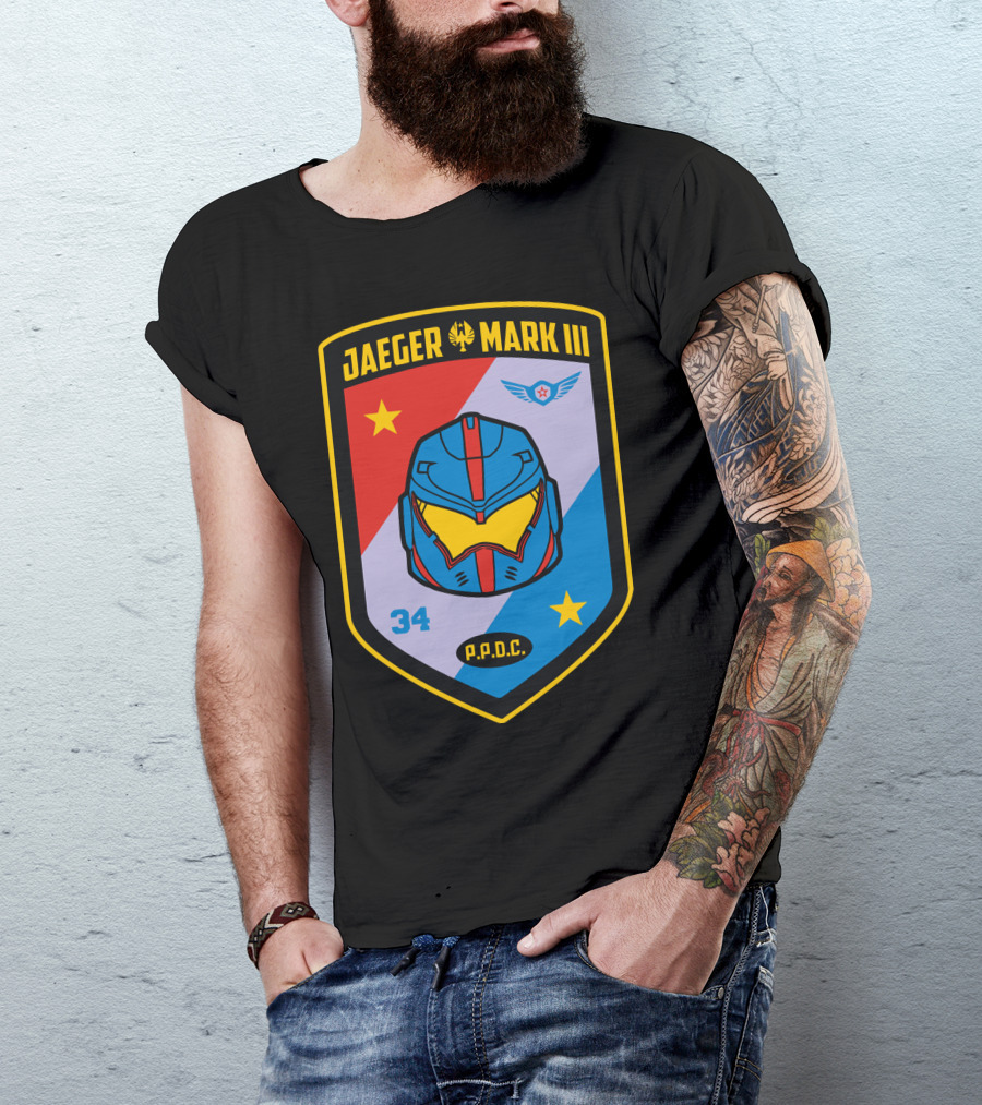 Jaeger Mark III PPDC Helmet Emblem Badge Star 34 T-Shirt