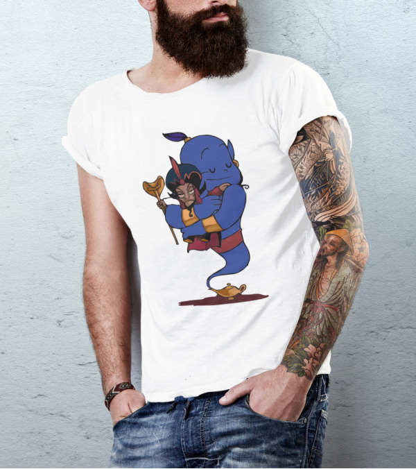 Jafar And Genie Hug With Magic Lamp T-Shirt