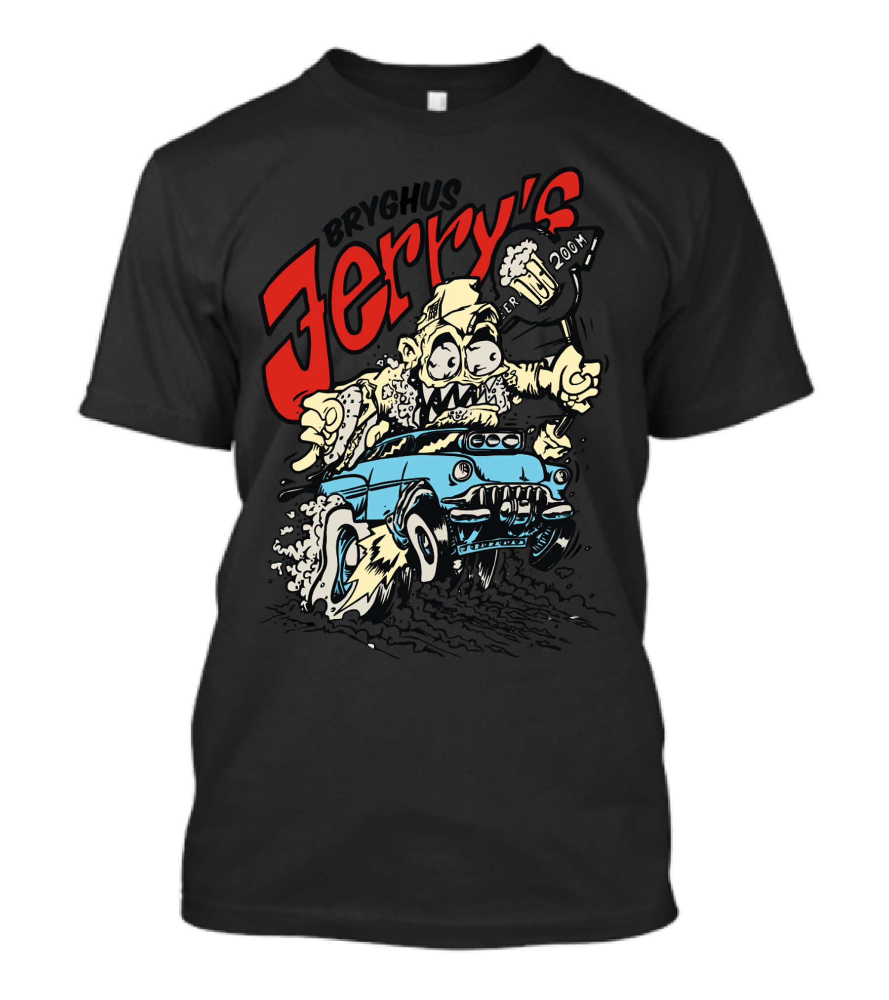 Bryghus Jerry's Beer Monster Driving Car 2001 T-Shirt
