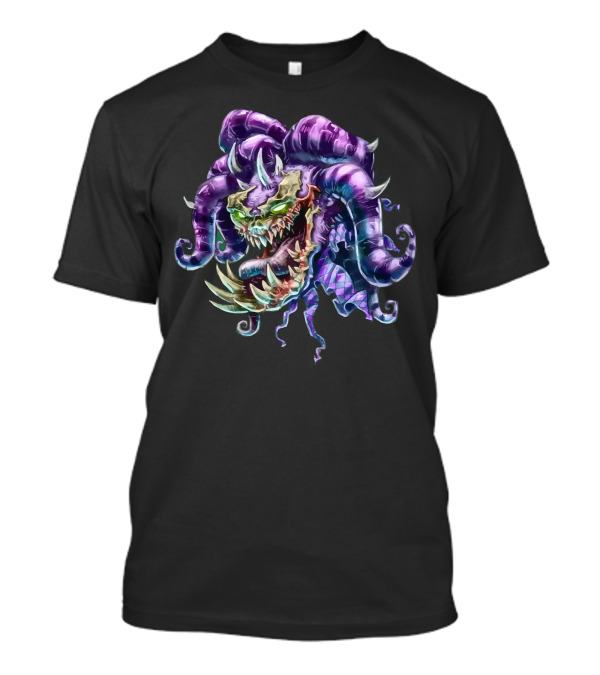 Jester Head Monstrous Evil Grin With Spiked Tentacle Hair T-Shirt