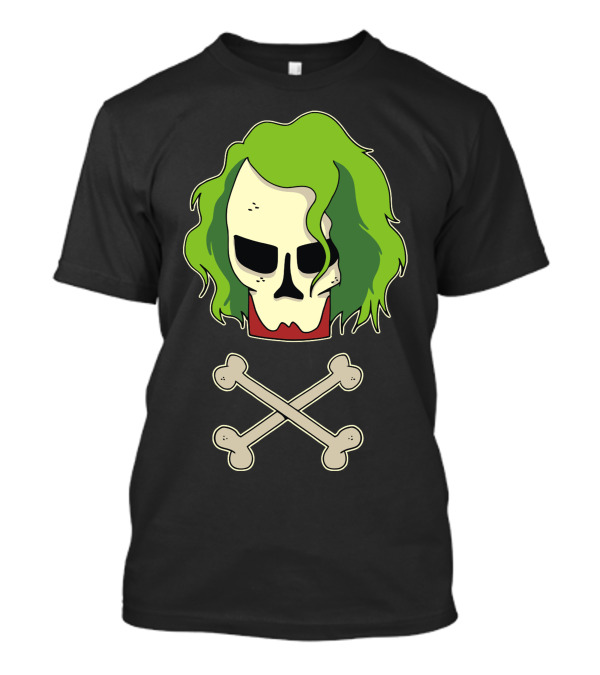 Joker Skull Crossbones Green Hair T-Shirt