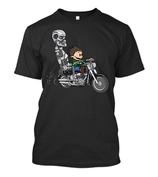 Judgement Day Terminator Calvin Motorcycle Adventure T-Shirt