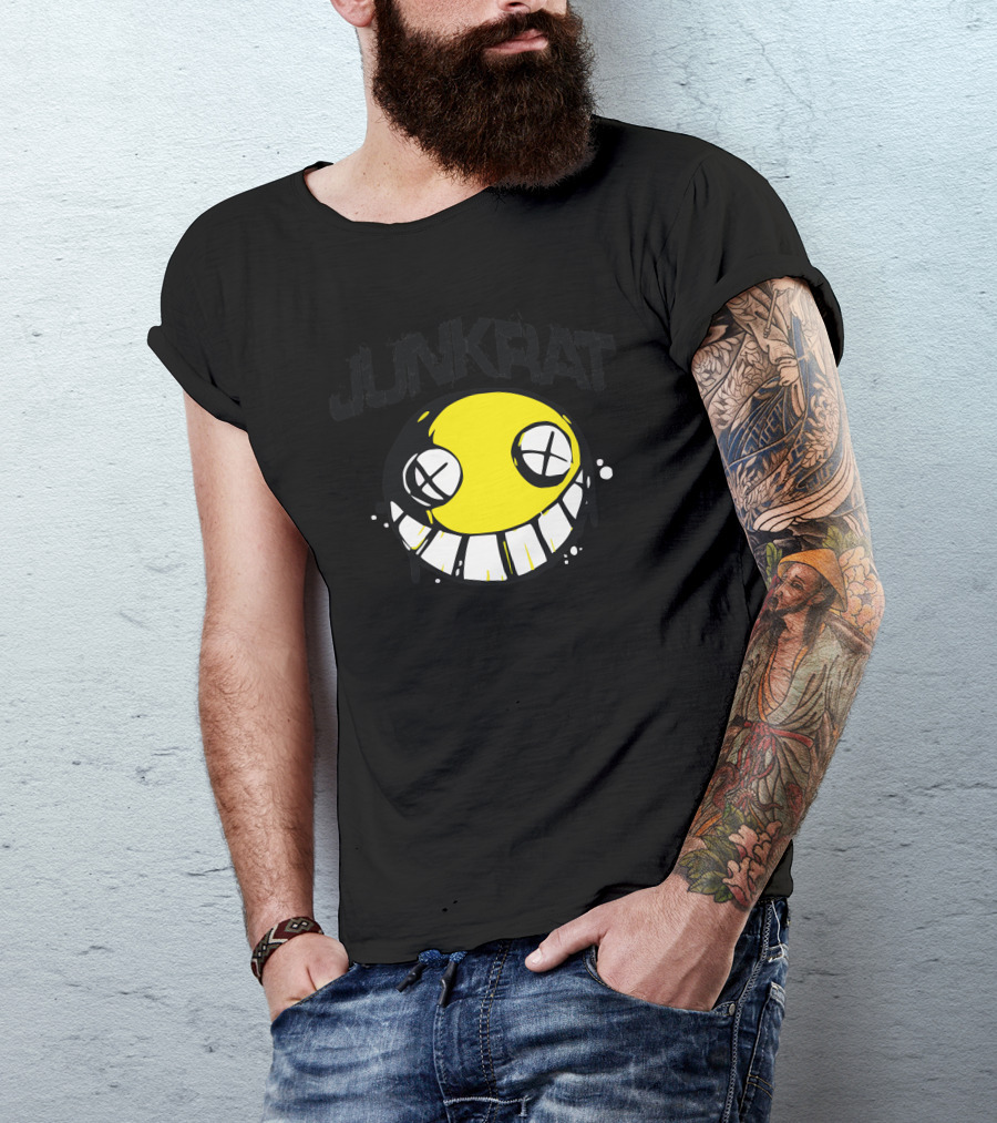 Junkrat Smiling Yellow Face Crossed Eyes T-Shirt