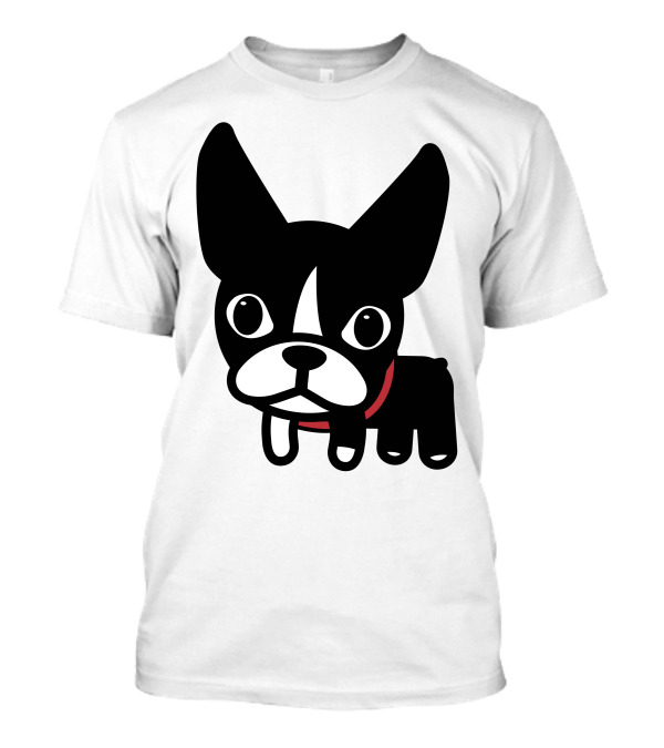 Just Luna Cute Cartoon Boston Terrier Dog T-Shirt