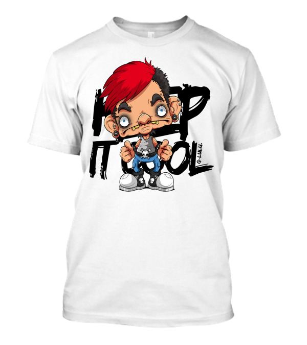 Keep It Cool Red-Haired Cartoon Character With Skull Tank Top T-Shirt