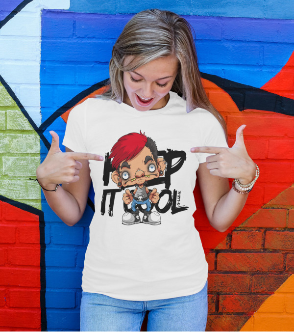 Keep It Cool Red-Haired Cartoon Character With Skull Tank Top T-Shirt