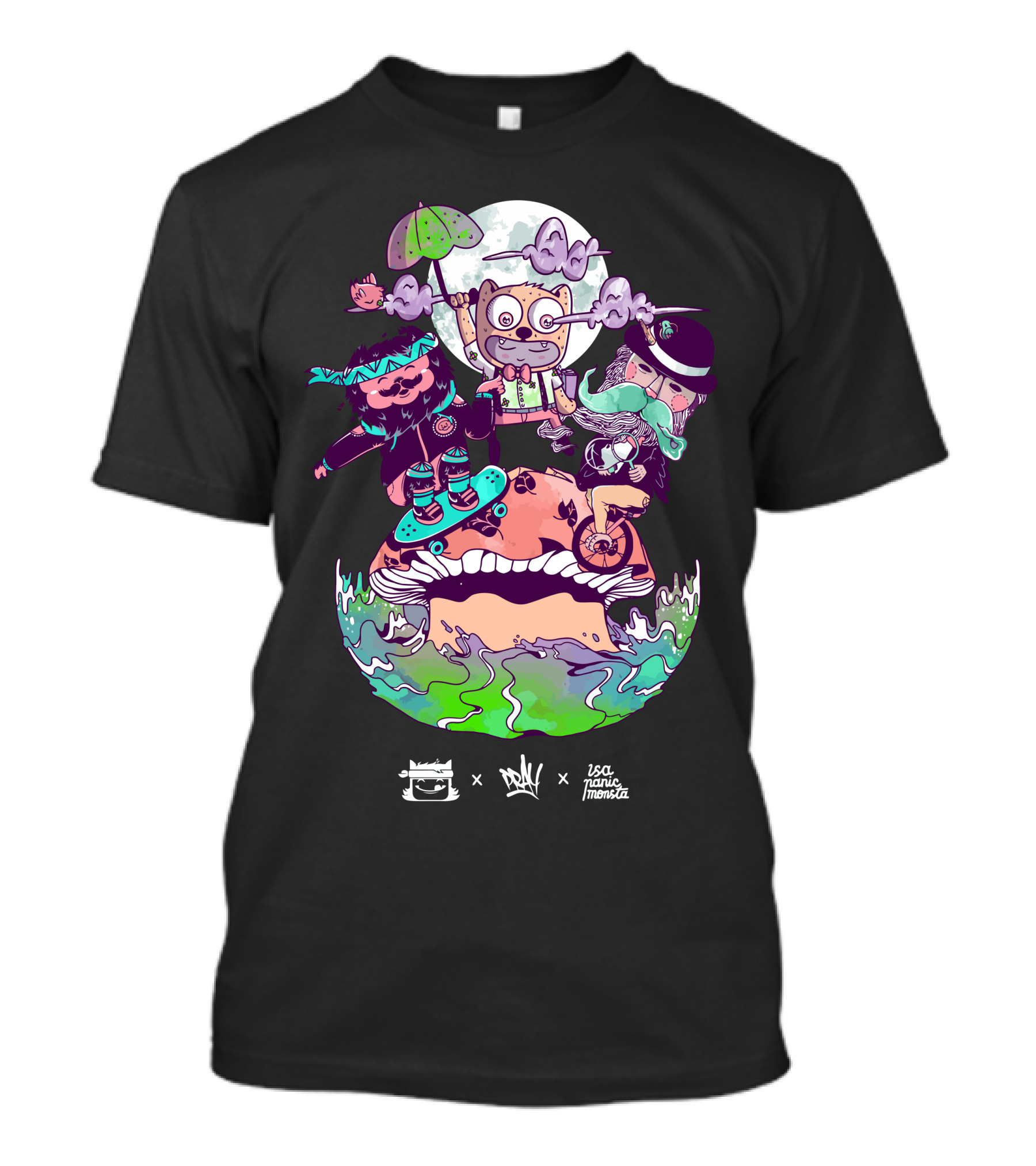 Keep Stekul X Sea Tania Monsta Collab With Colorful Mushroom And Funky Characters T-Shirt