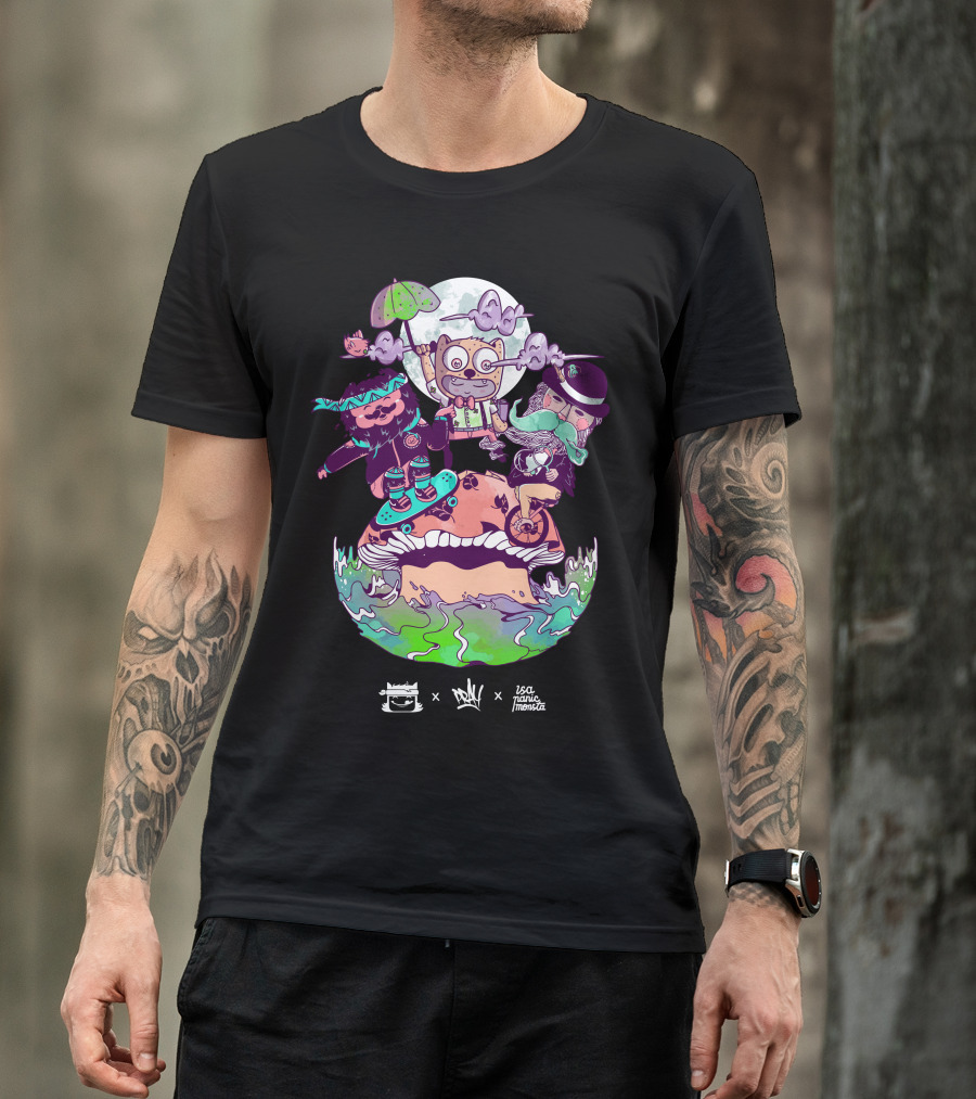 Keep Stekul X Sea Tania Monsta Collab With Colorful Mushroom And Funky Characters T-Shirt