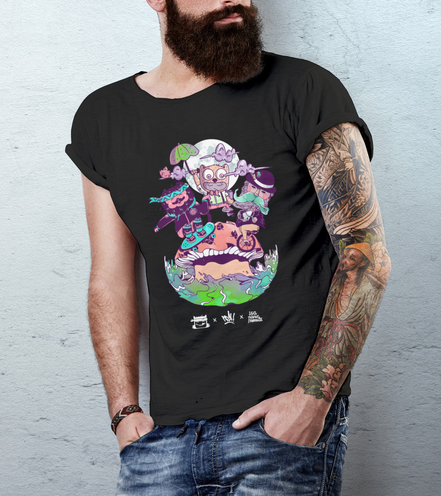 Keep Stekul X Sea Tania Monsta Collab With Colorful Mushroom And Funky Characters T-Shirt