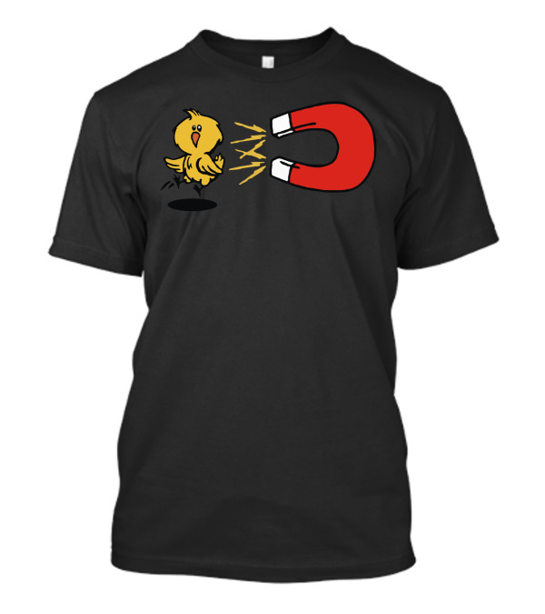 Khaki Chick Magnet Cartoon Magnetically Attracted Chick T-Shirt