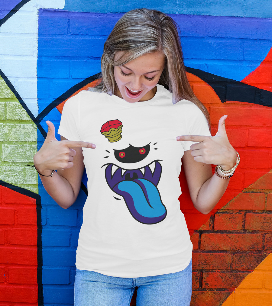 King Of The Boos Red-Eyed Ghostly Blue Tongue Crown T-Shirt