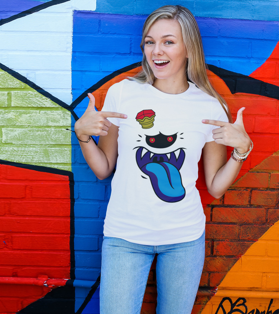 King Of The Boos Red-Eyed Ghostly Blue Tongue Crown T-Shirt