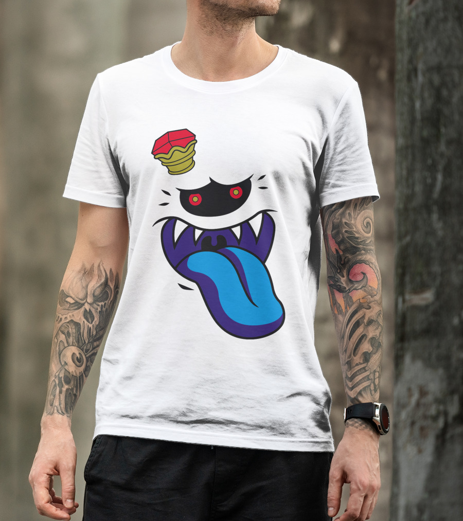 King Of The Boos Red-Eyed Ghostly Blue Tongue Crown T-Shirt