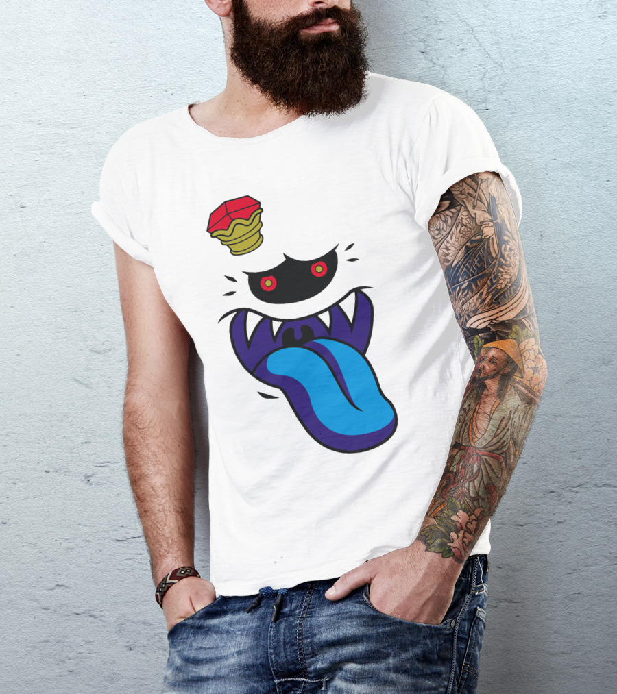 King Of The Boos Red-Eyed Ghostly Blue Tongue Crown T-Shirt