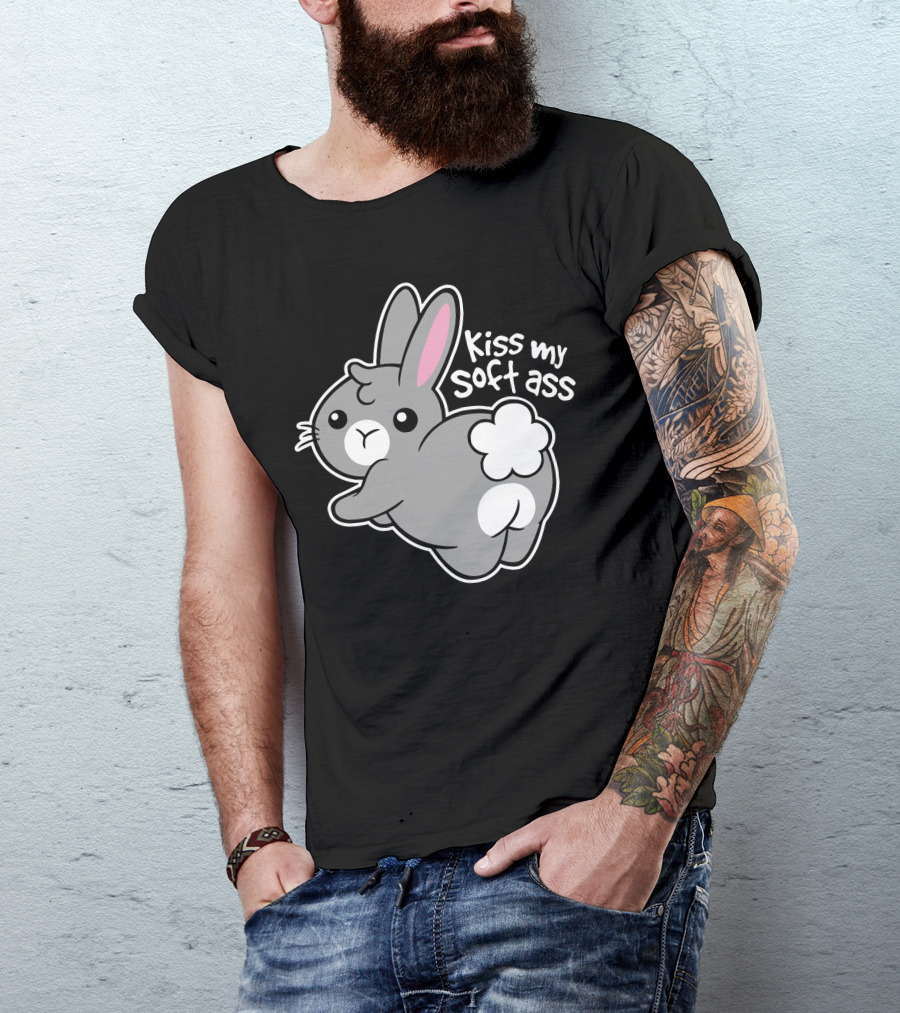 Kiss My Soft Ass Bunny Cartoon T-Shirt
