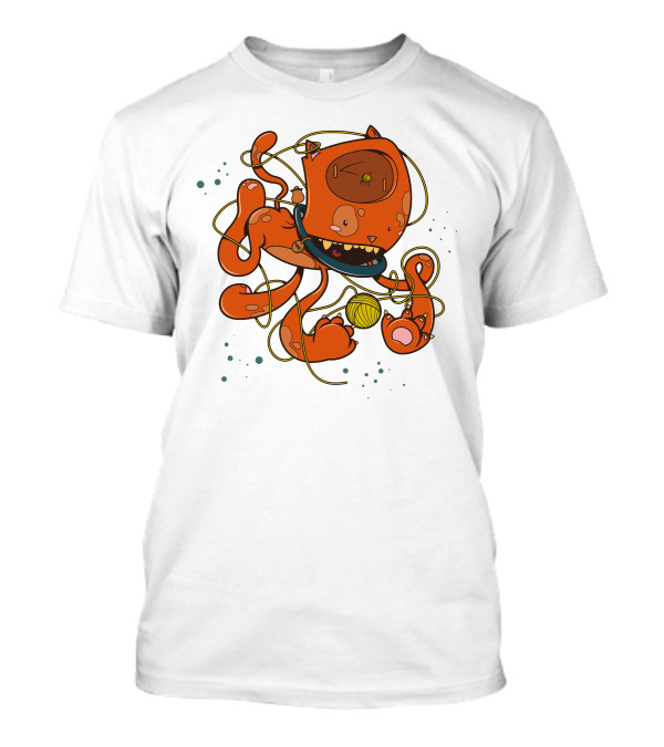 Kittypong Octopus Cat With Yarnball Playful T-Shirt